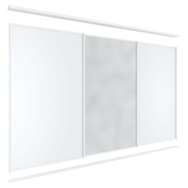 Lugna 3 Sliding Door Package - 2 Melamine 1 Mirror